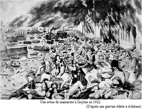Une scène de massacres à Smyrne en 1922